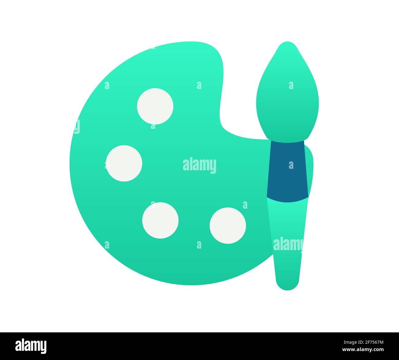 art drawing painting single isolated icon with gradient style vector ...