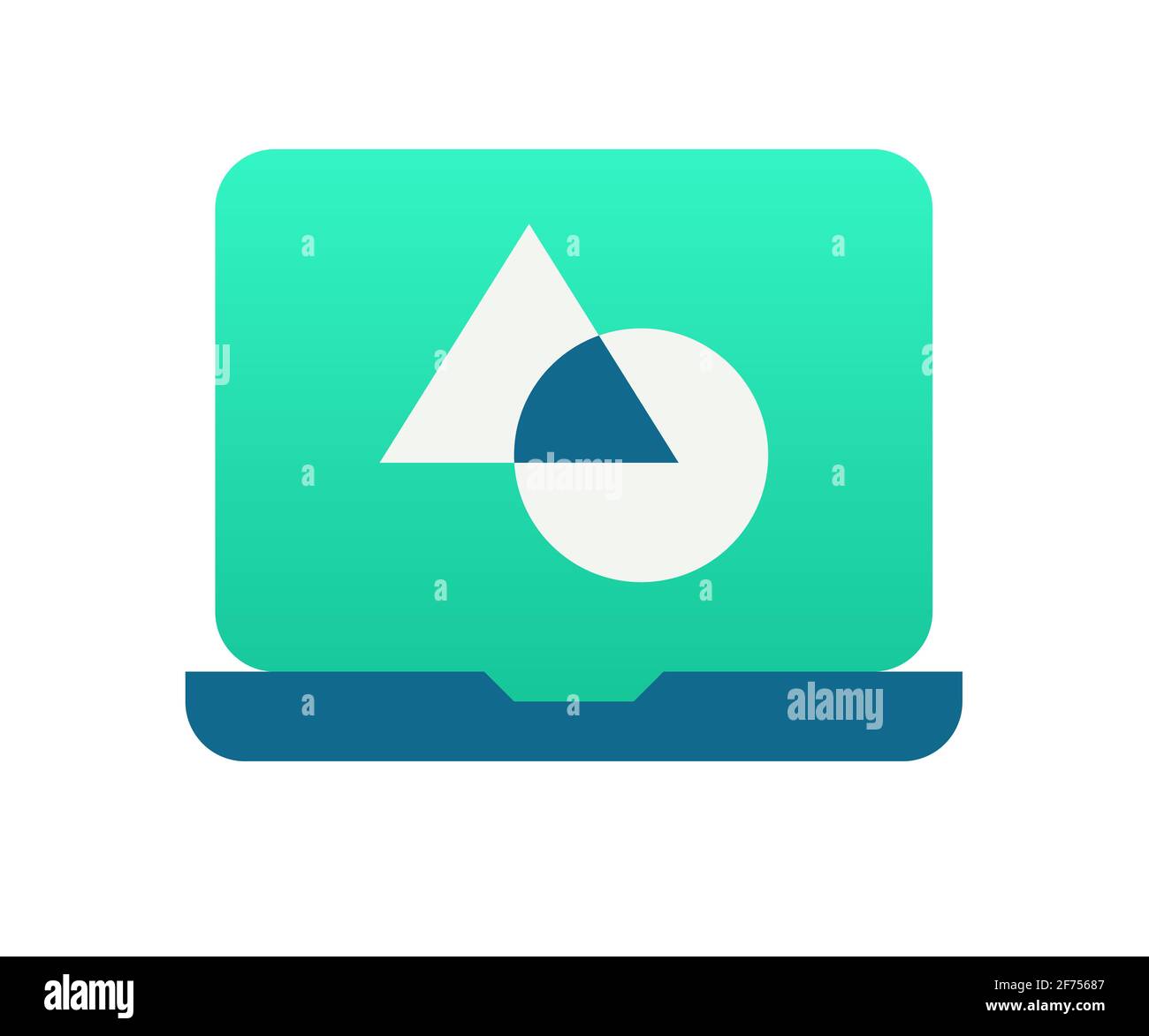 laptop graphic design single isolated icon with gradient style vector ...