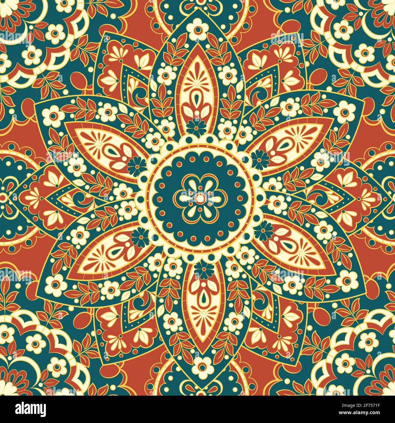 Seamless mandala pattern. Vintage decorative background Stock Vector