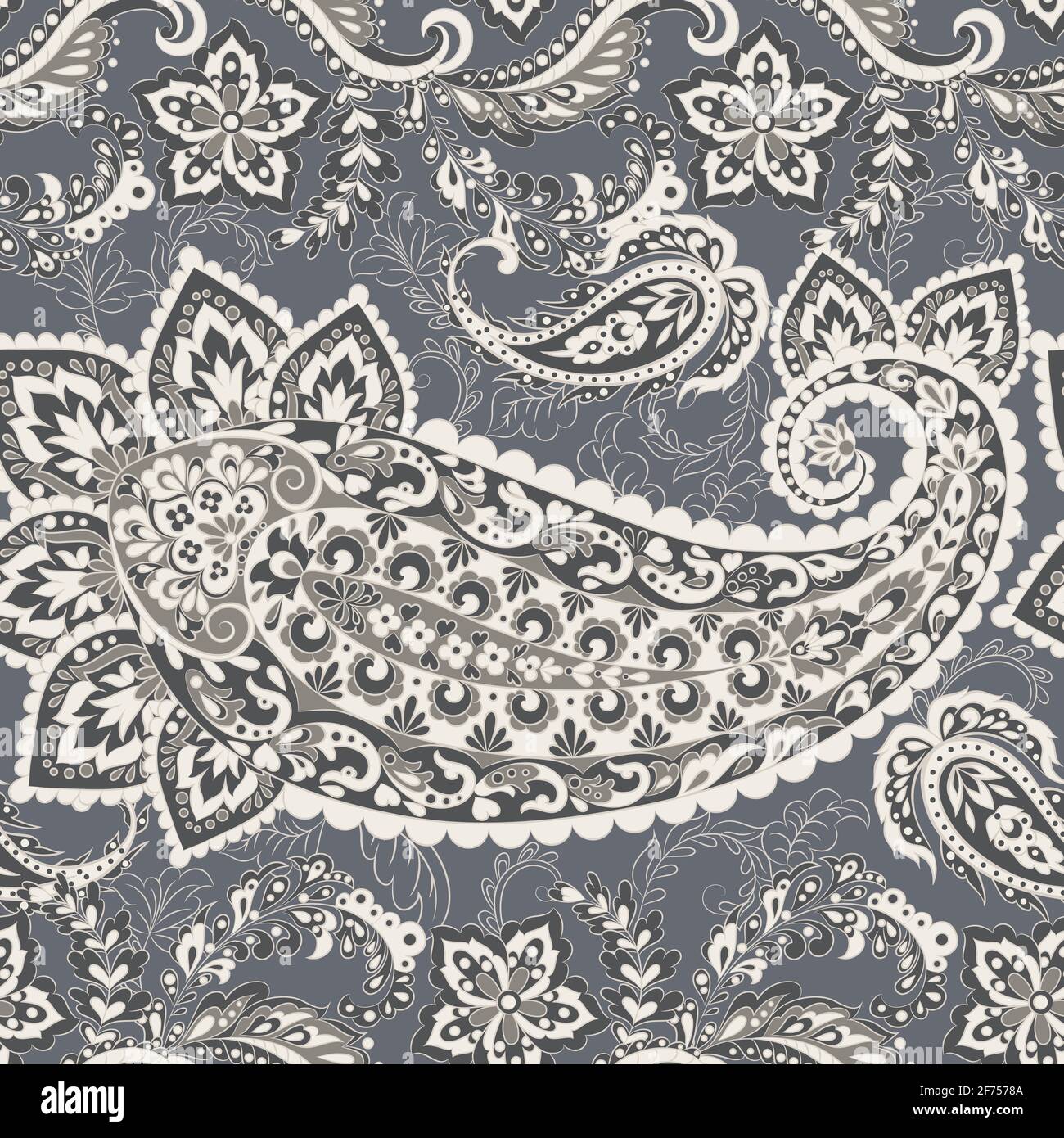 Seamless Paisley pattern in indian style. Floral vector illustration ...