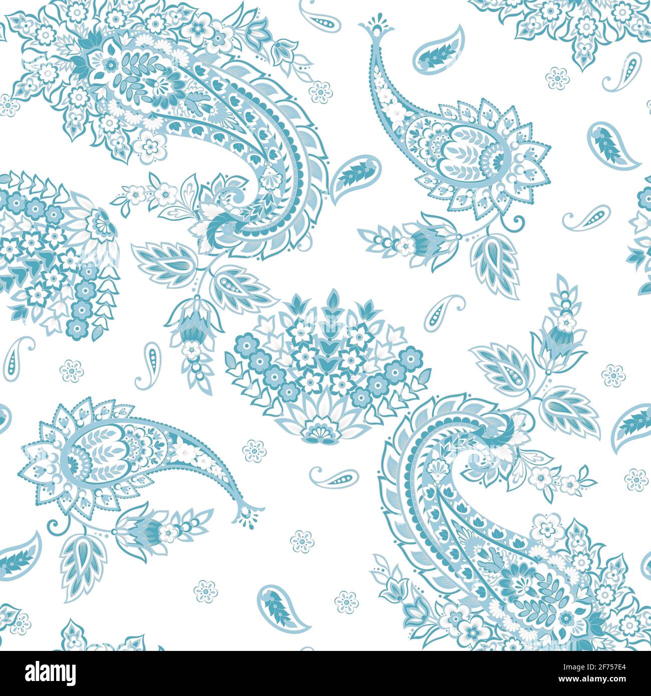 Paisley Ornamental seamless pattern. kalamkari vector fabric background Stock Vector