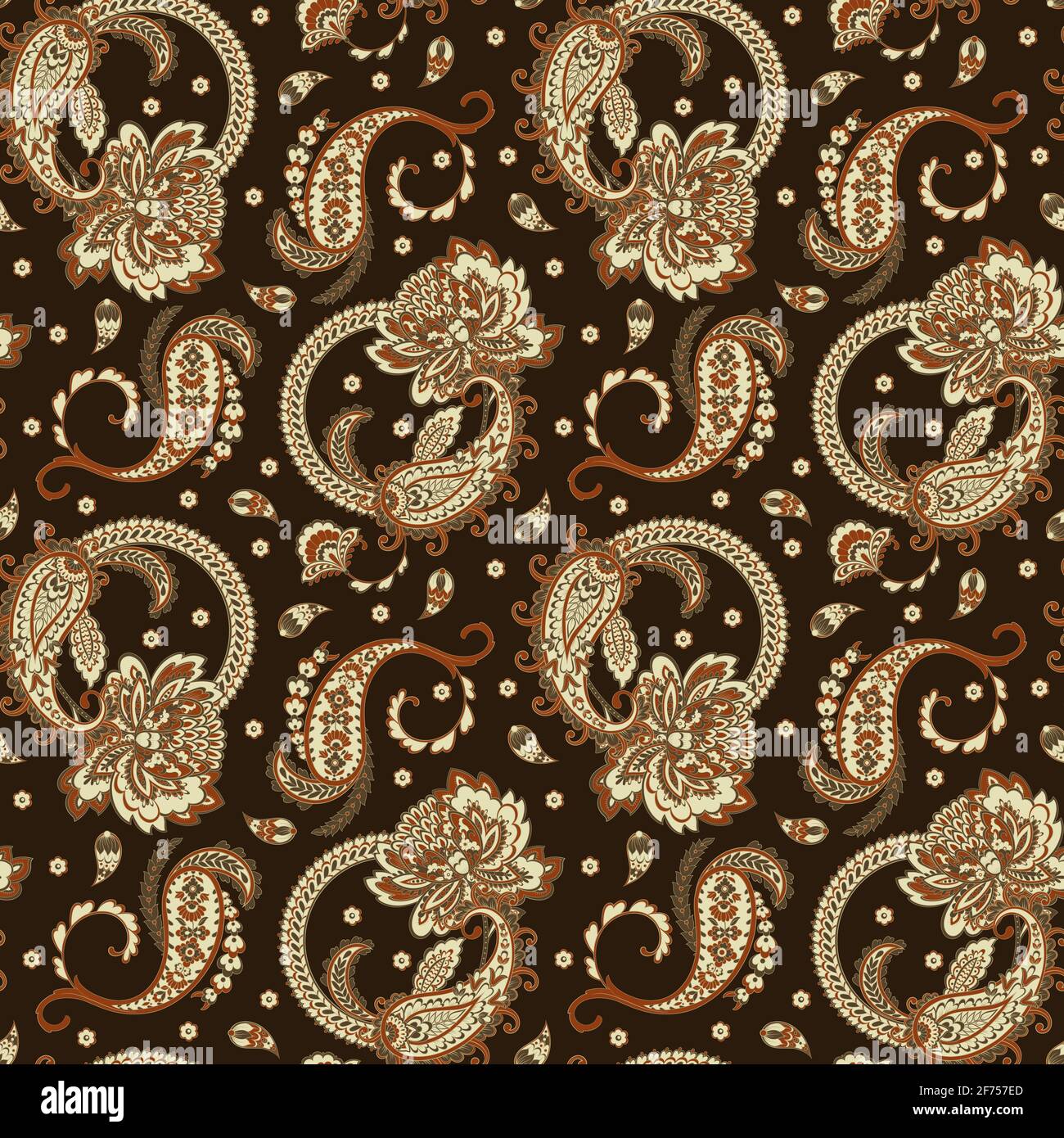 Floral Paisley Ornamental seamless vector pattern. Stock Vector