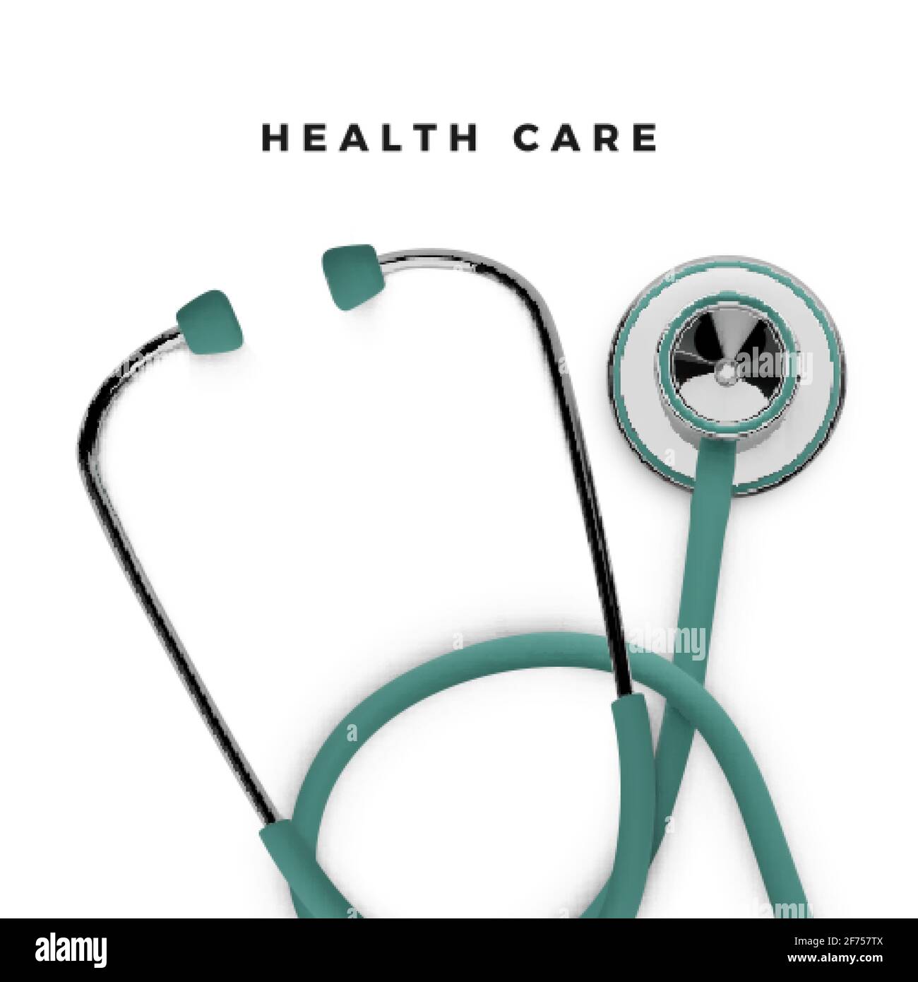 Stothoscope 3d render. Medical equipment. Diagnostics of heart and lung health. Health care banner concept. Vector Stock Vector
