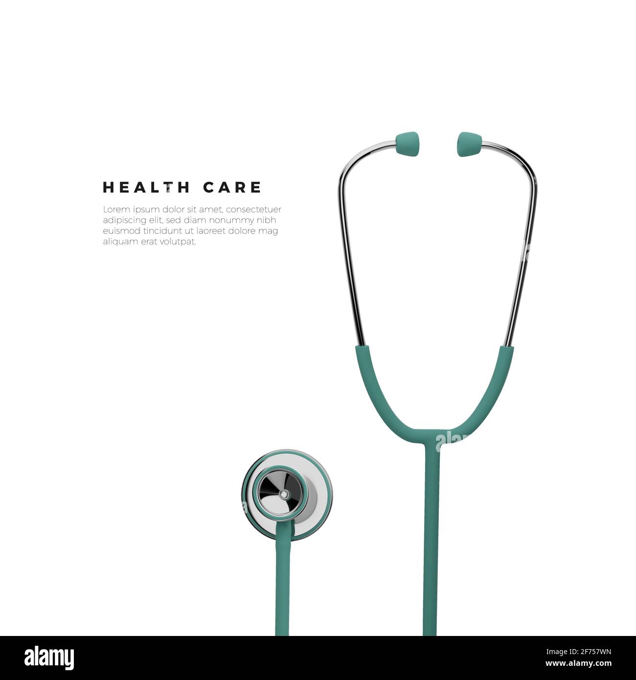 Stothoscope. Health care banner template. Vector illustration Stock Vector