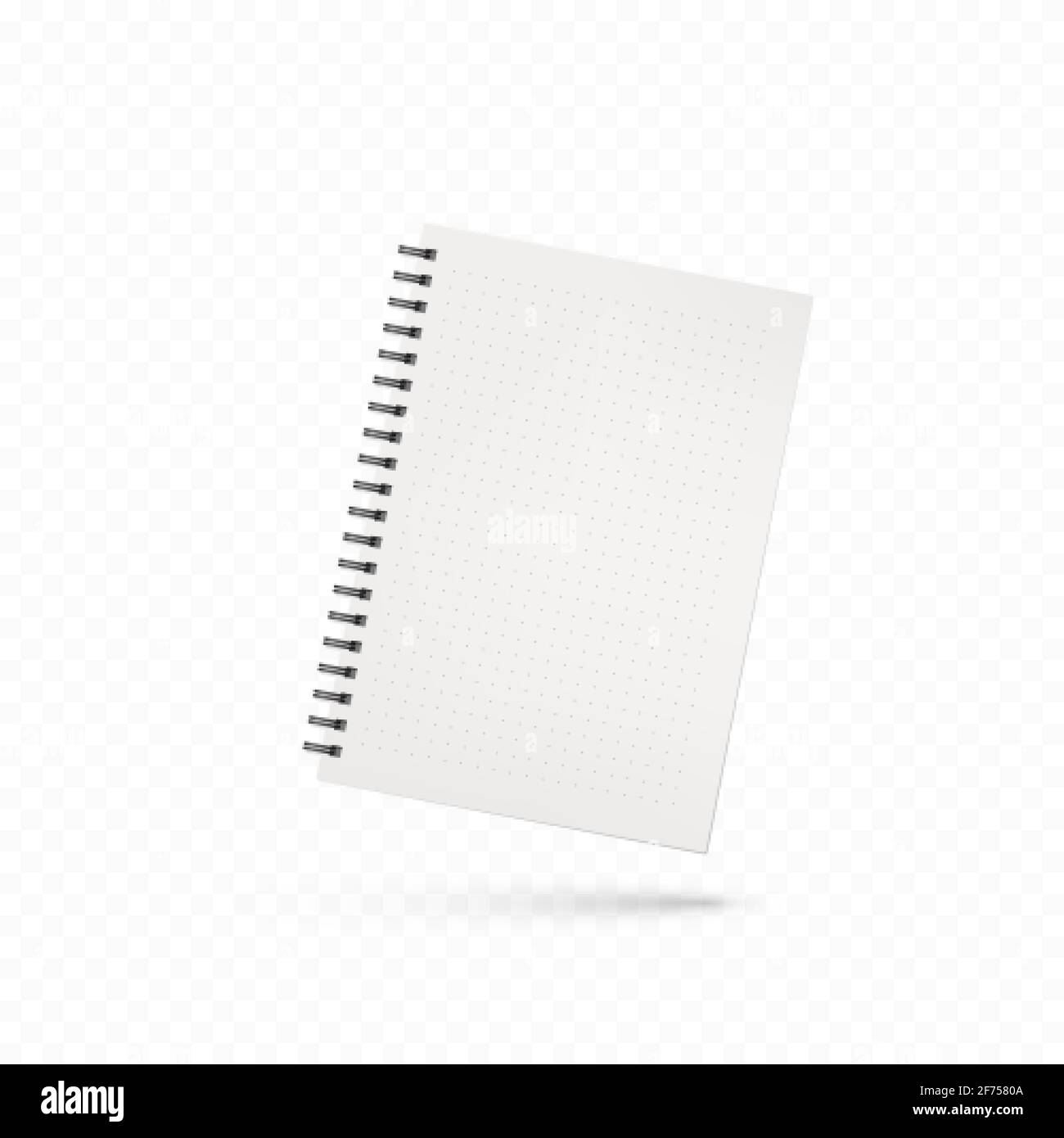 Design of notebook. Template of office notepad with white pages. Vector