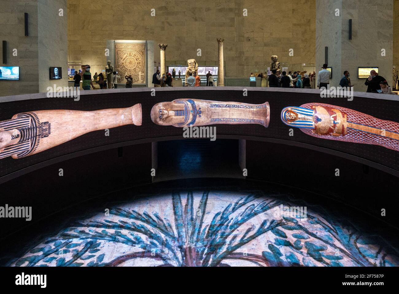 Visitors discover the new National Egyptian Museum of Civilisation, in ...