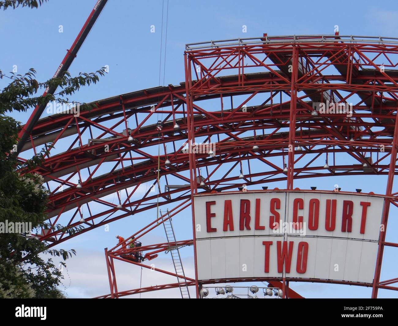 Demolishing Earl's court TWO exhibition centre in London, UK Stock Photo