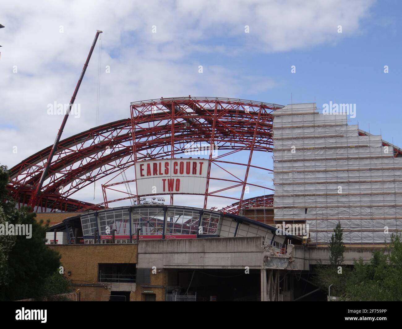 Demolishing Earl's court TWO exhibition centre in London, UK Stock Photo
