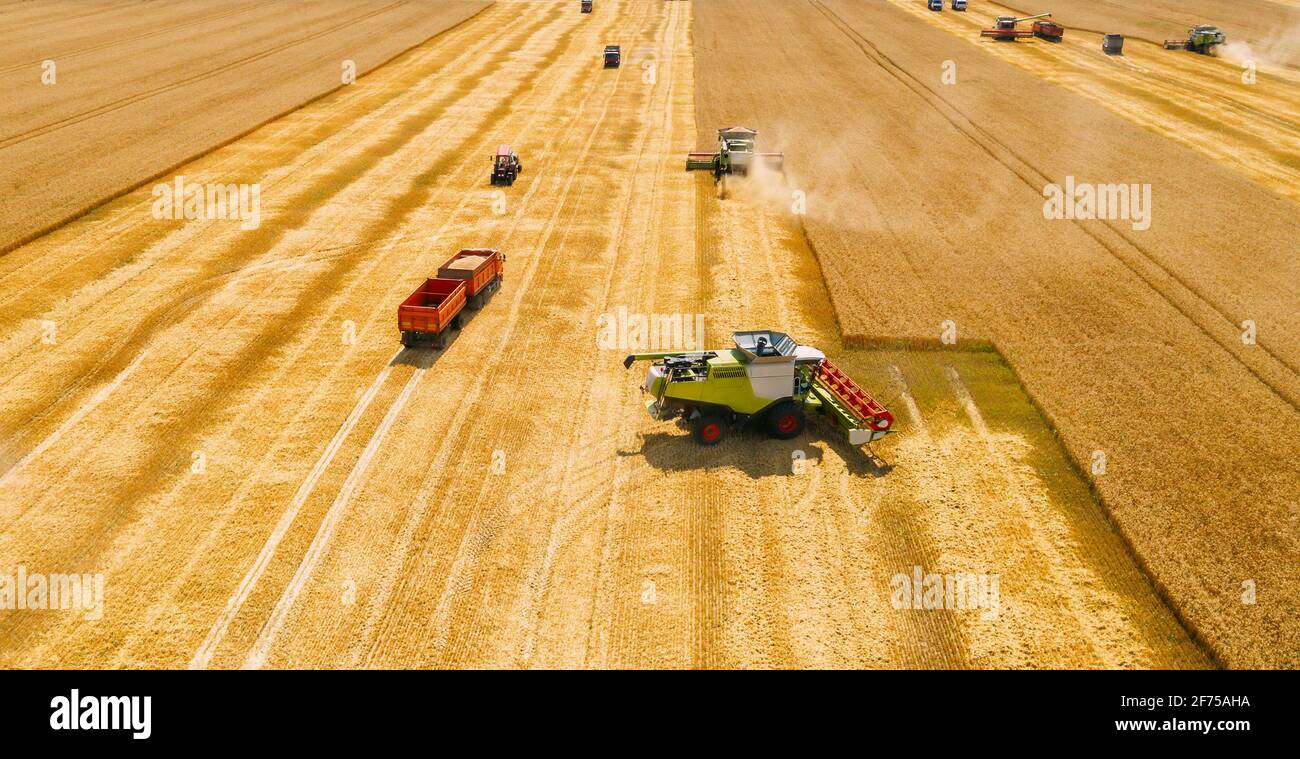 Yellow combine harvester hi-res stock photography and images - Alamy