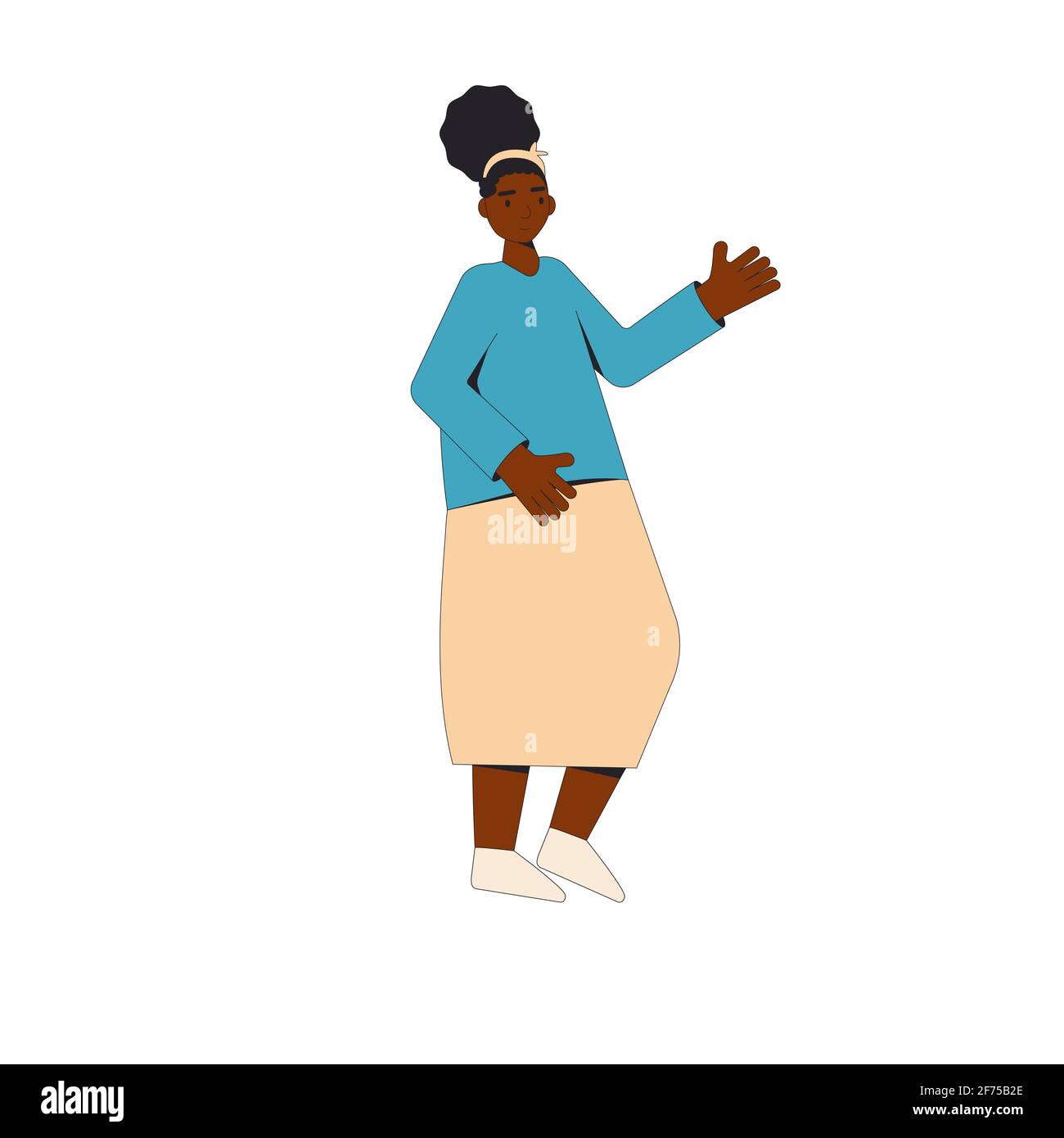 African american woman. Female character wearing in casual clothes ...