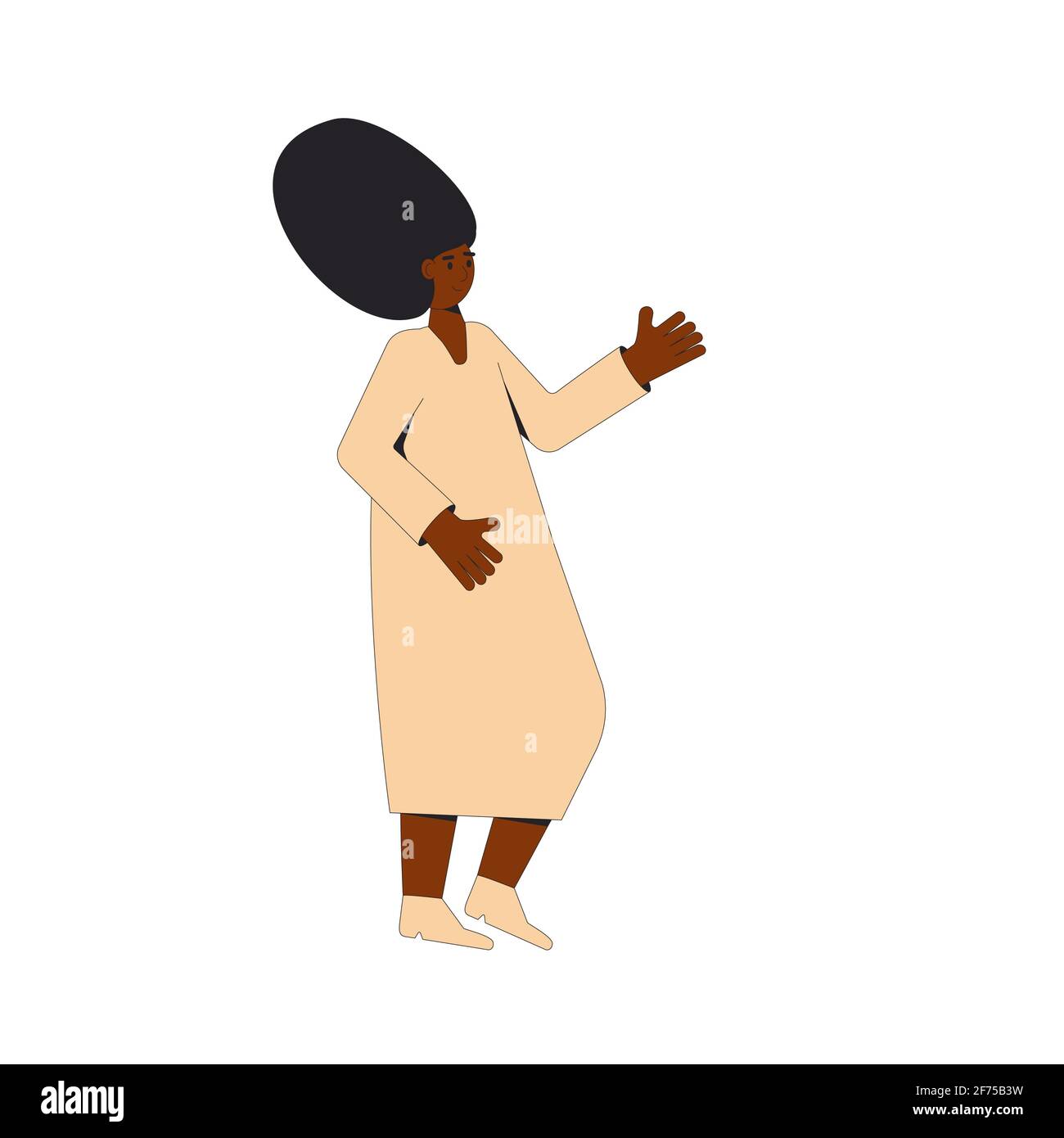 African american woman. Female character wearing in casual clothes ...