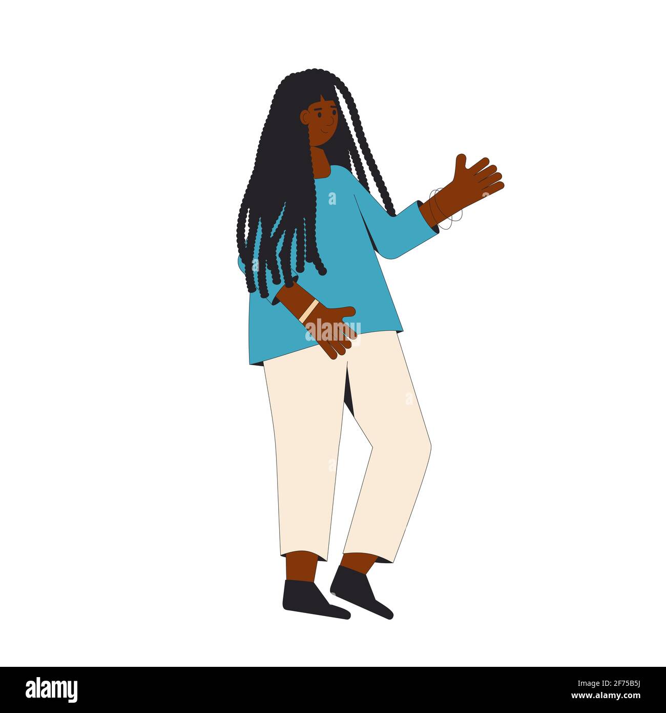 African american woman. Female character wearing in casual clothes ...