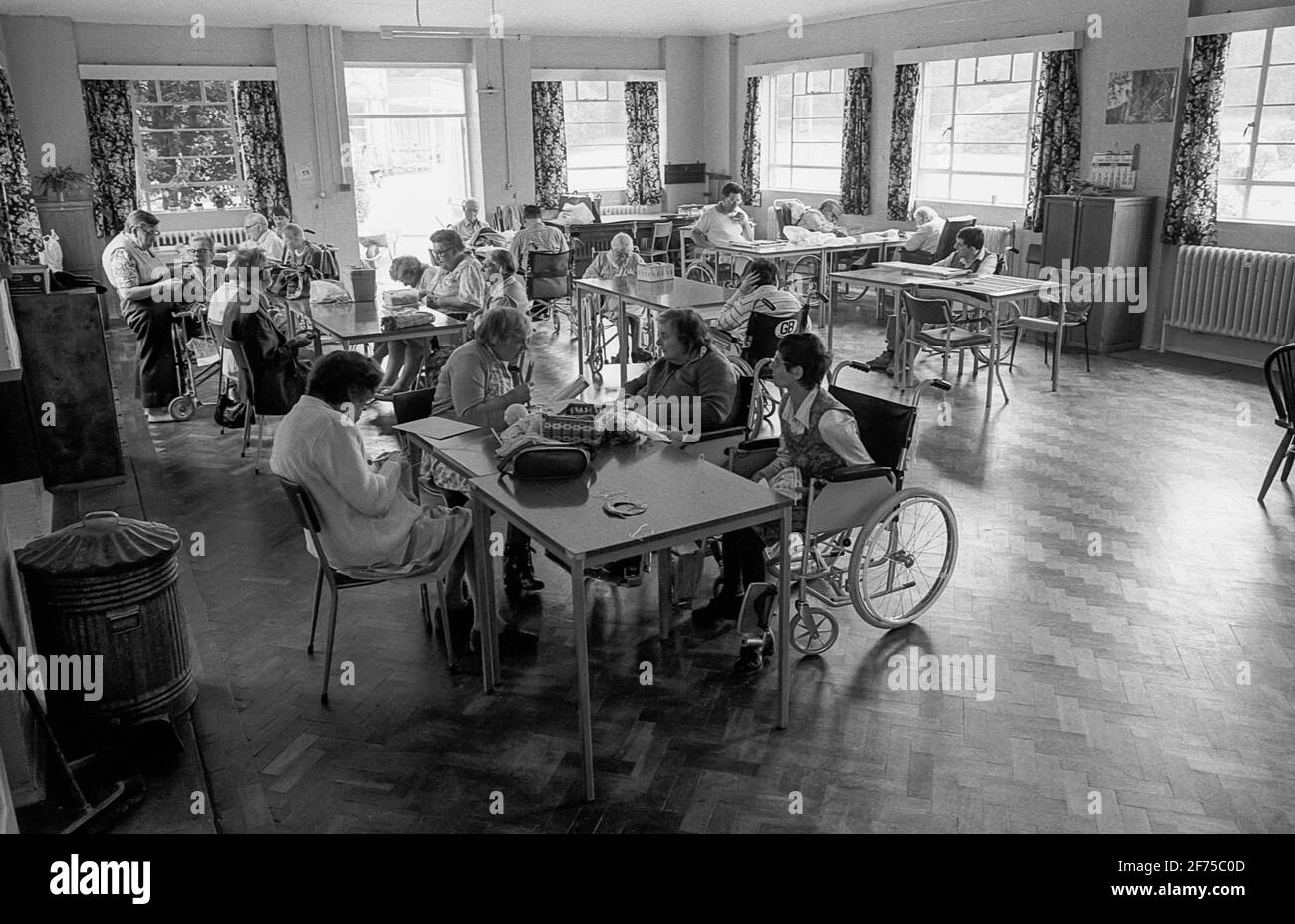 Strode Park a day centre for the Physically and Mentally handicapped.  Communal work area Stock Photo - Alamy