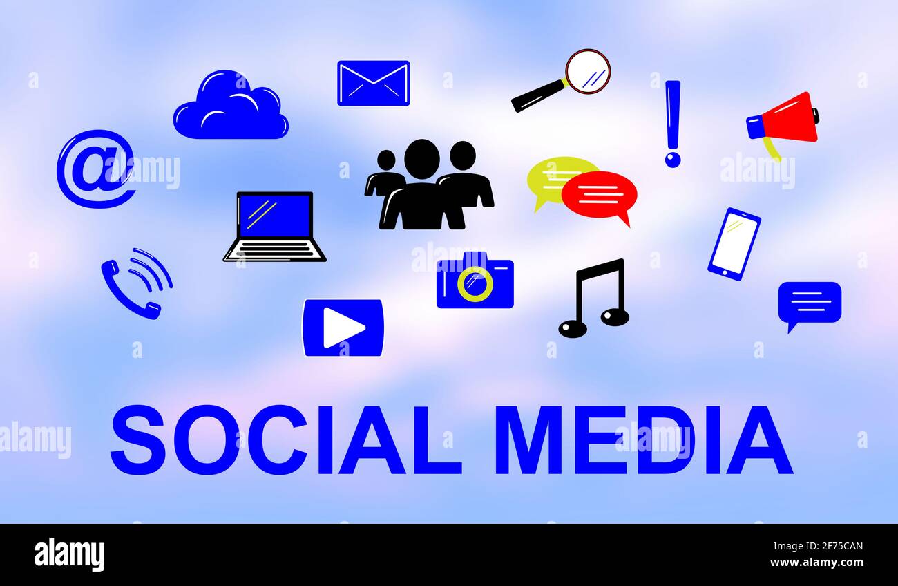 Illustration of a social media concept Stock Photo - Alamy