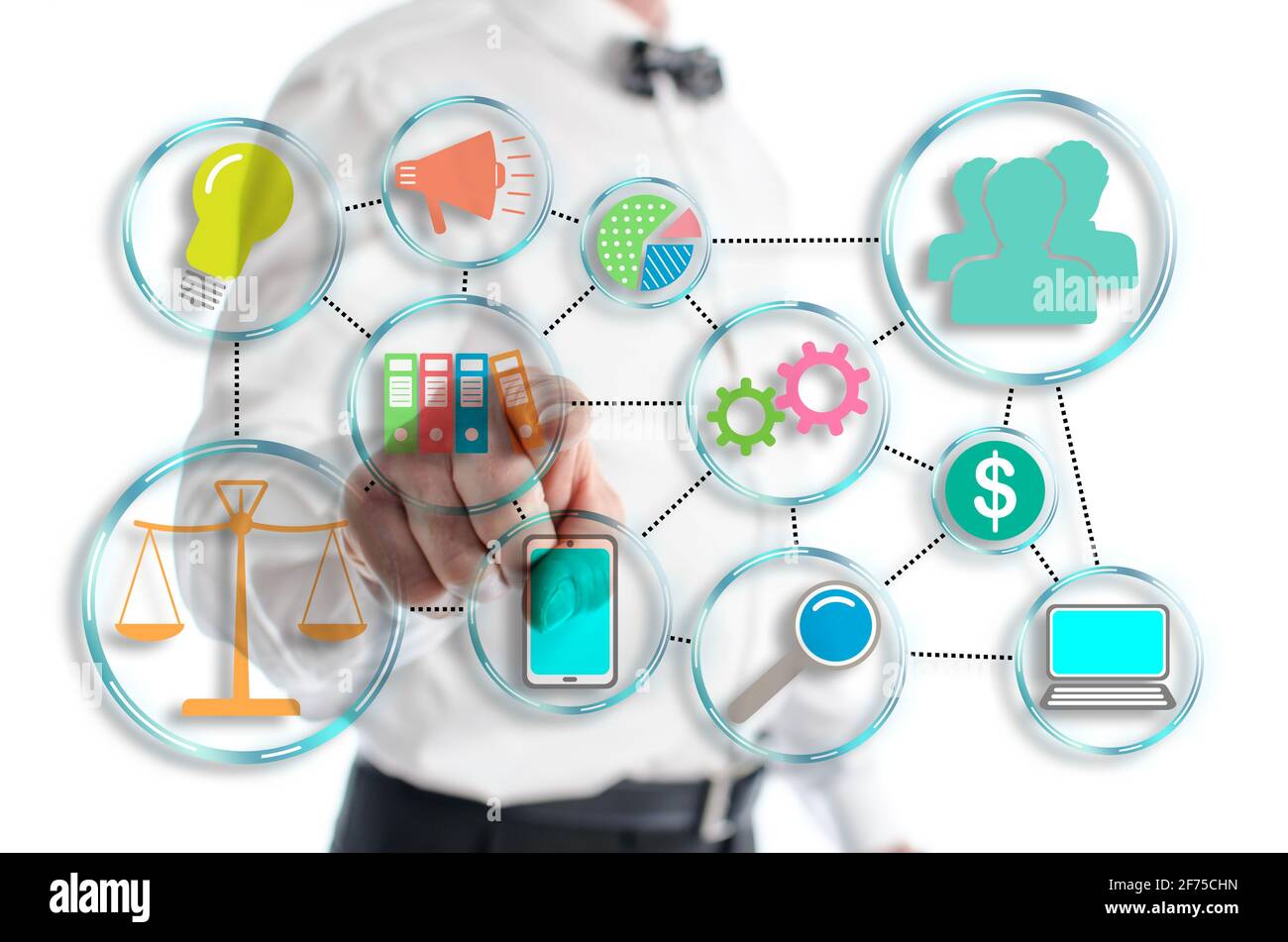 Business strategy concept shown by a man in background Stock Photo - Alamy