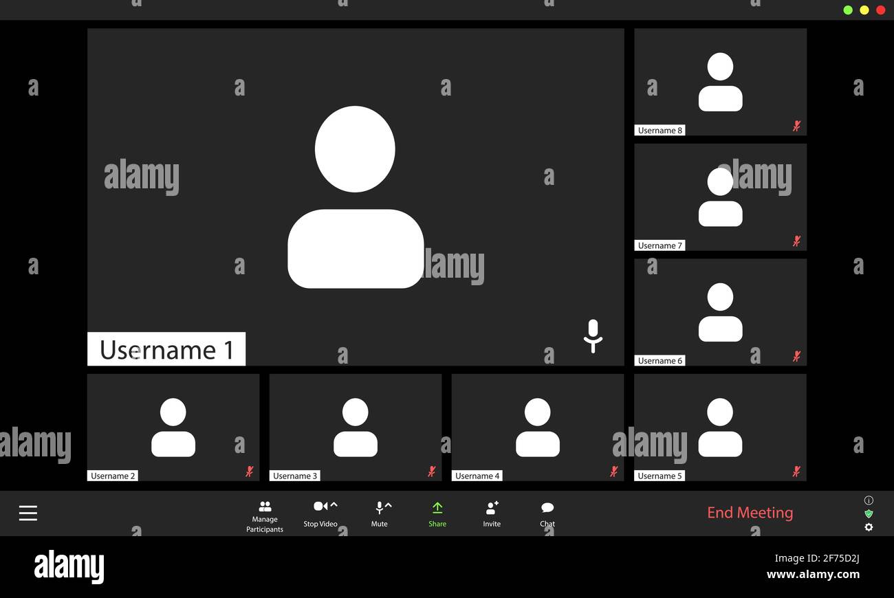 Video conference user interface, video conference calls window overlay ...