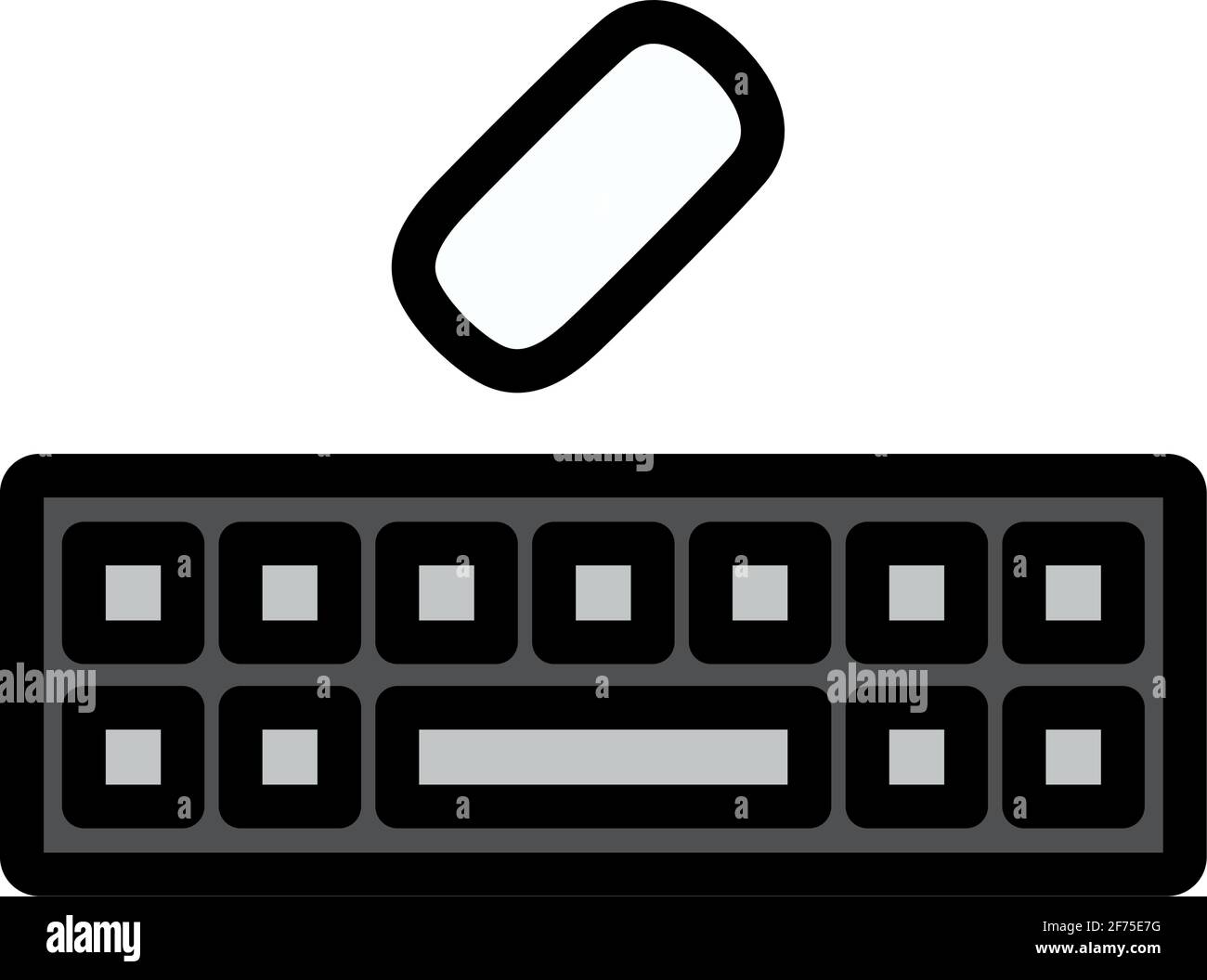 Keyboard Icon. Editable Bold Outline With Color Fill Design. Vector