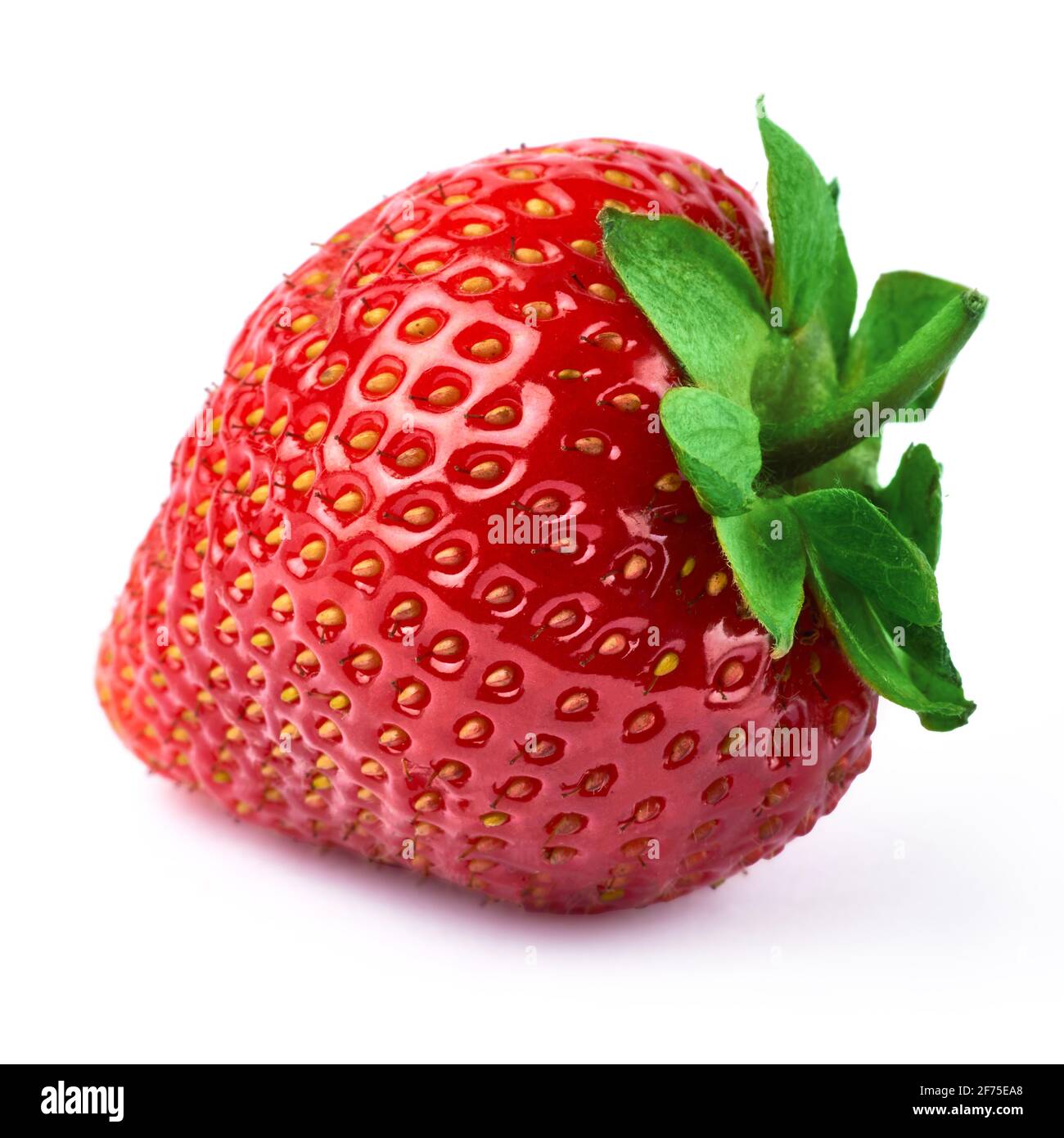 Studio macro shot of Fresh strawberry isolated on white background ...