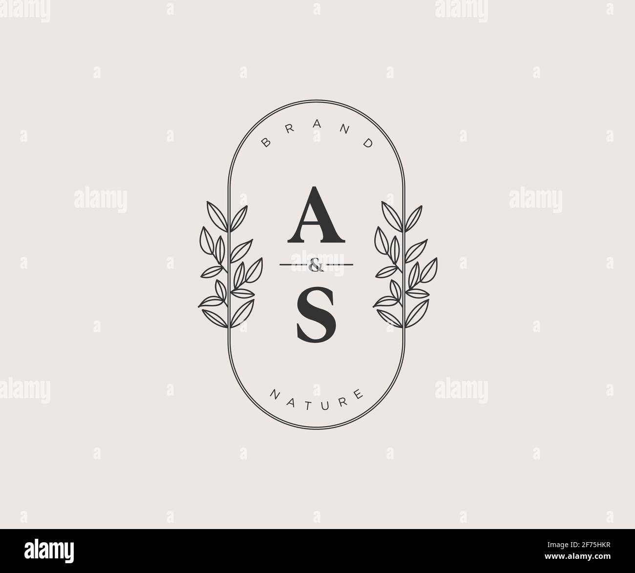 AS letters Beautiful floral feminine editable premade monoline logo ...