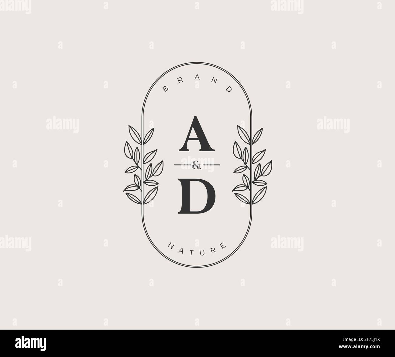 AD letters Beautiful floral feminine editable premade monoline logo ...