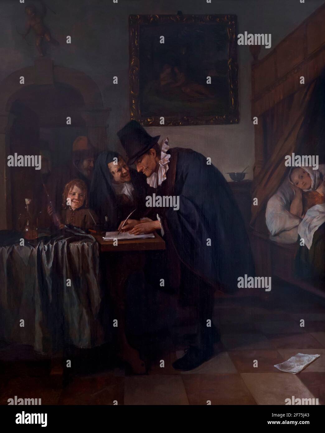 The Doctor's Visit, by Jan Steen, circa 1665, Boijmans van Beuningen Museum, Rotterdam, Netherlands, Europe Stock Photo