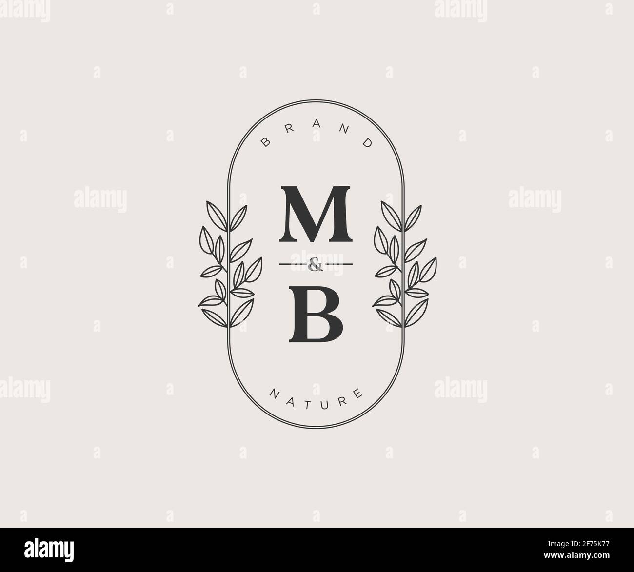 MB letters Beautiful floral feminine editable premade monoline logo ...