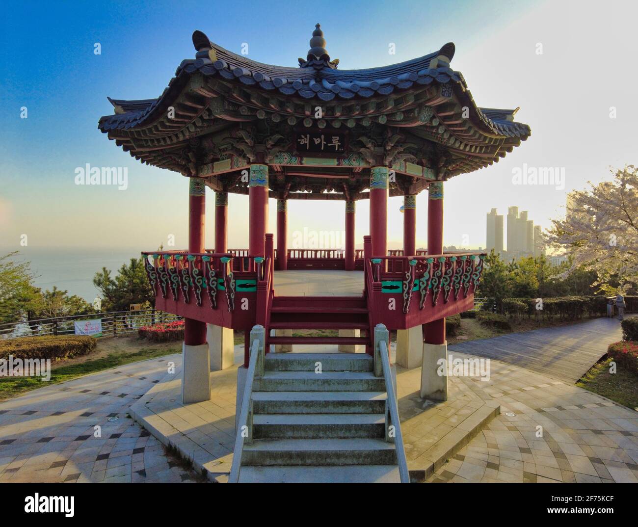Scenery of Haemaru pavillion in haeundae, Busan, South Korea, Asia. Stock Photo