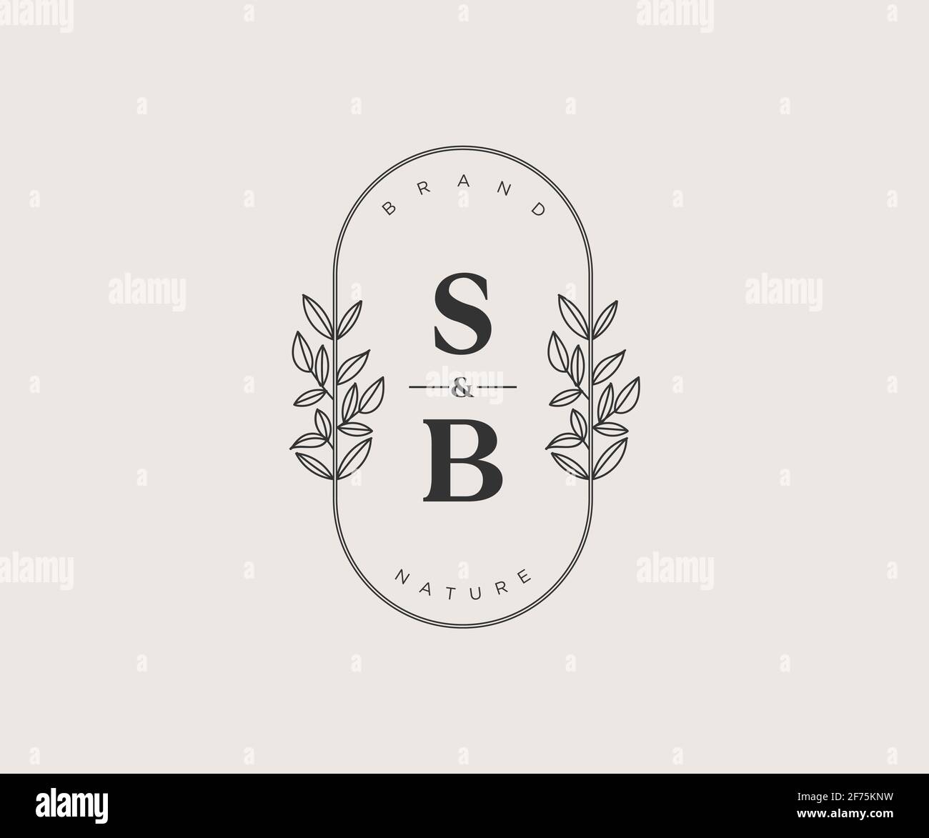 SB letters Beautiful floral feminine editable premade monoline logo ...