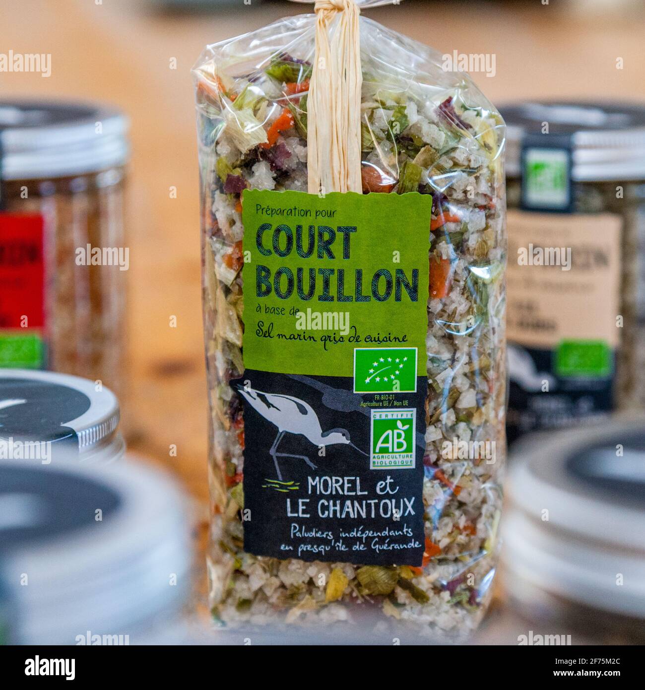 Morel et Le Chantoux products are available in various delicatessen shops in Brittany Stock Photo
