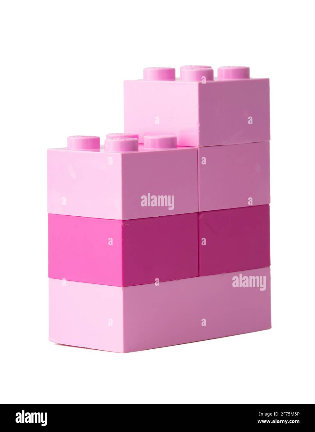 Colorful plastic toy building blocks isolated on white Stock Photo - Alamy