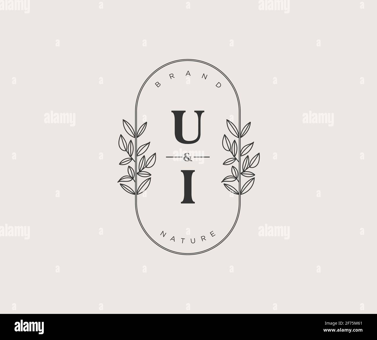 UI letters Beautiful floral feminine editable premade monoline logo ...