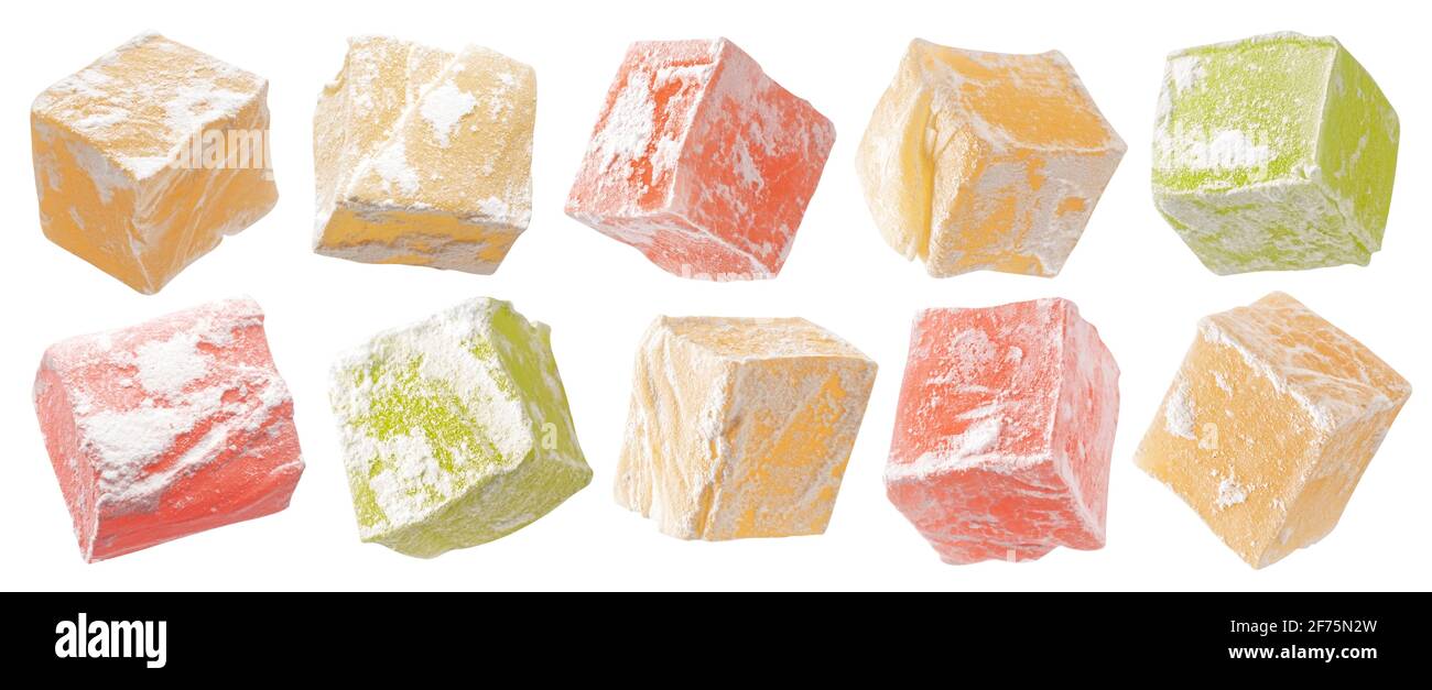Turkish Delight isolated on white background Stock Photo
