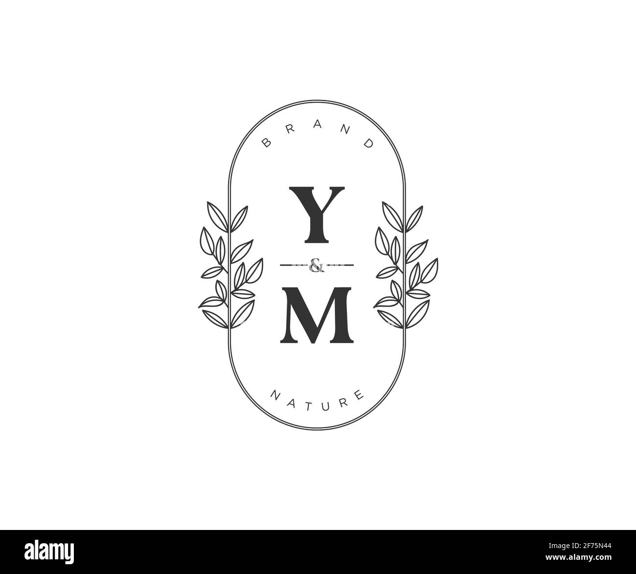 YM letters Beautiful floral feminine editable premade monoline logo ...