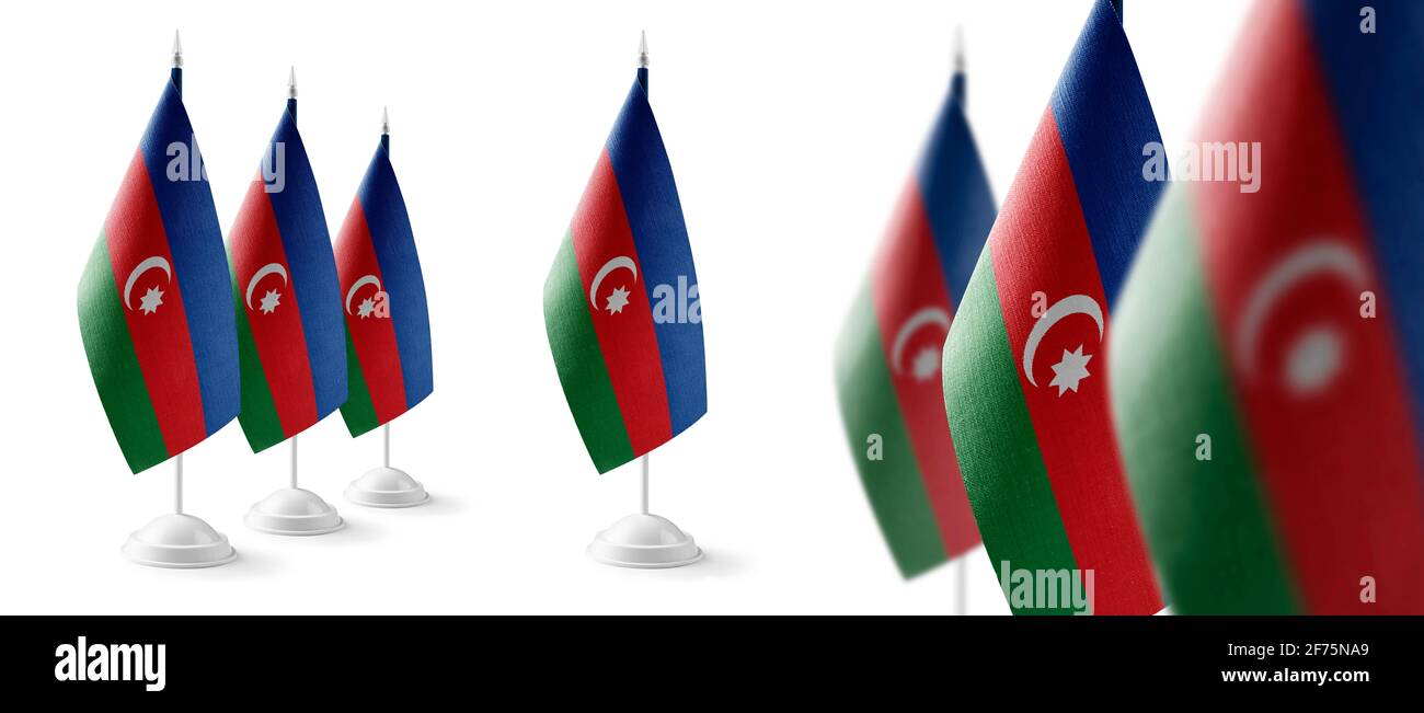 Set of Azerbaijan national flags on a white background Stock Photo - Alamy