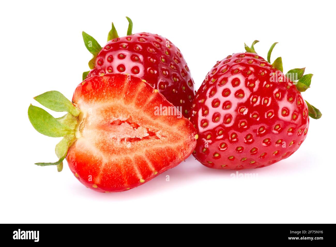 Studio shot of Fresh strawberry isolated on white background Stock ...