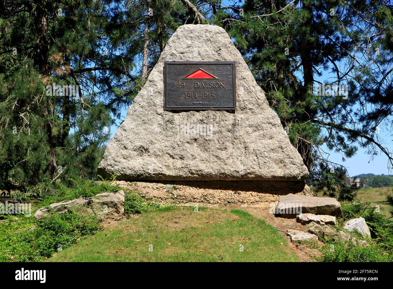 World War I commemorative plaque for the 29th Division at the Beaumont-Hamel Newfoundland Memorial in Beaumont-Hamel (Somme), France Stock Photo