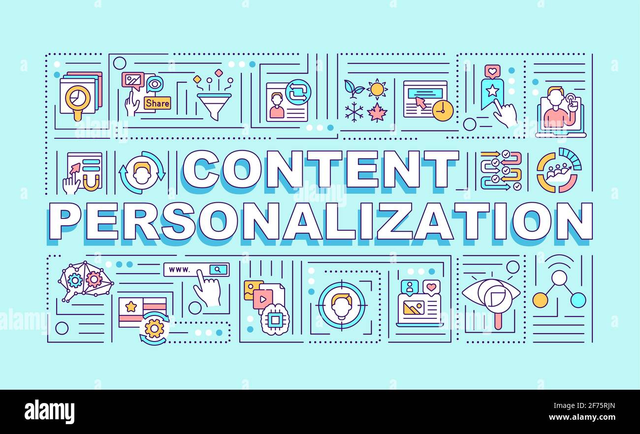 Content personalization word concepts banner Stock Vector