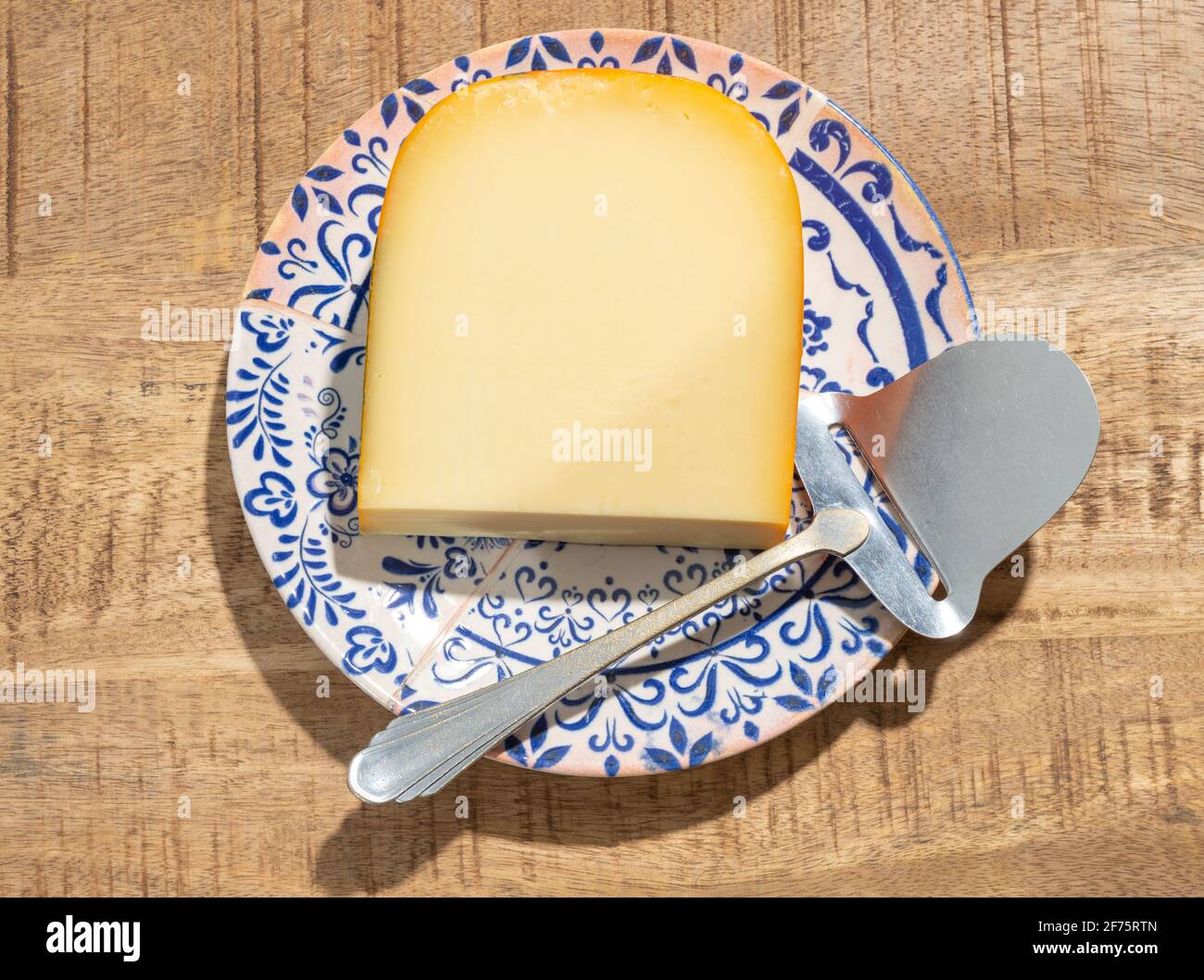 Cheese collection, piece of young Dutch gouda cheese made from cow milk