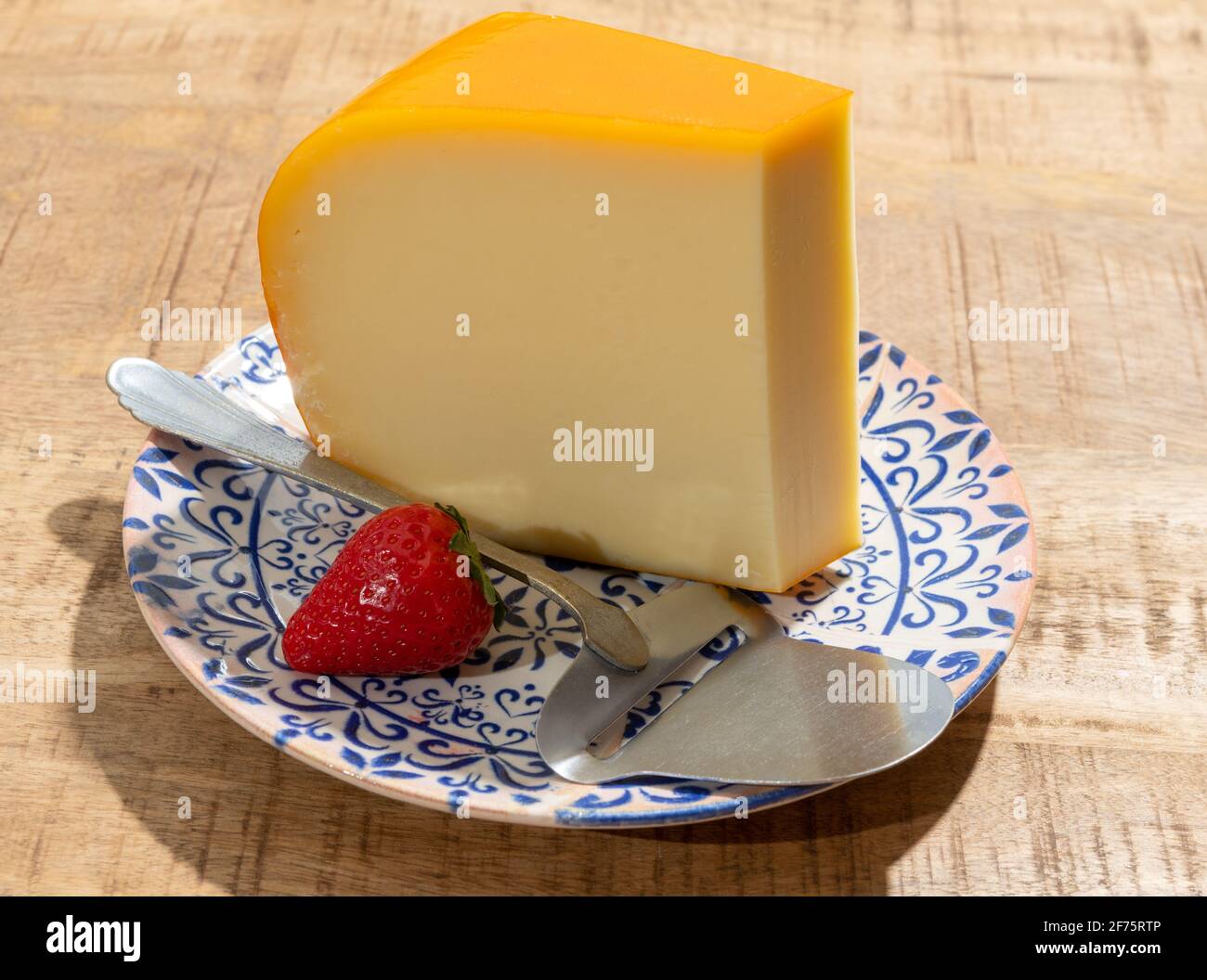 Cheese collection, piece of young Dutch gouda cheese made from cow milk