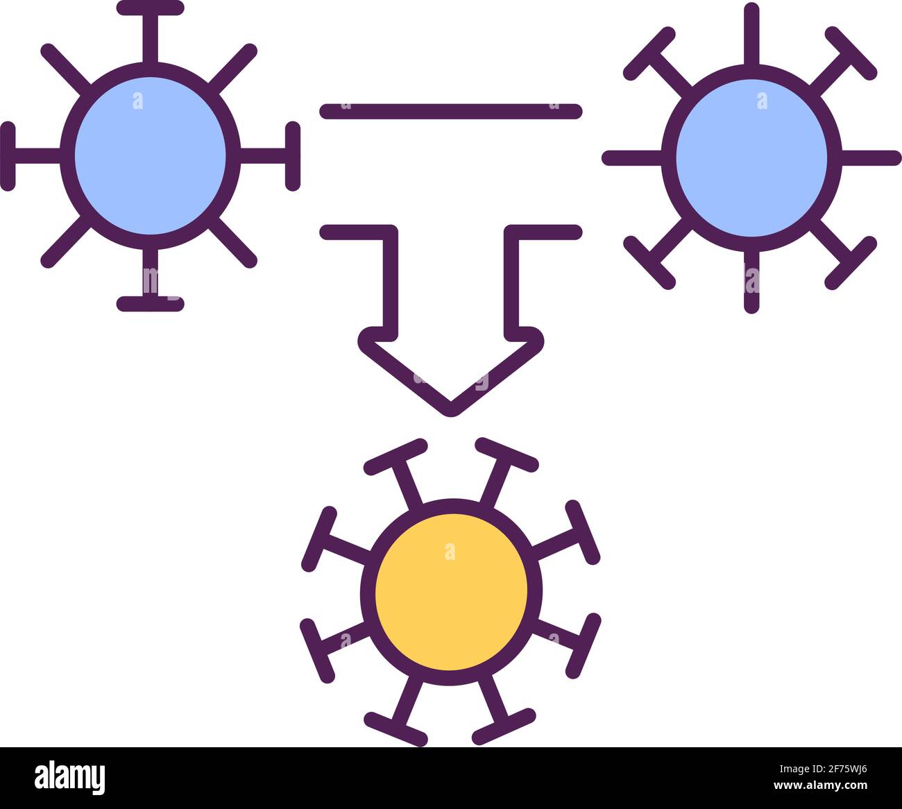 Covid mutation RGB color icon Stock Vector
