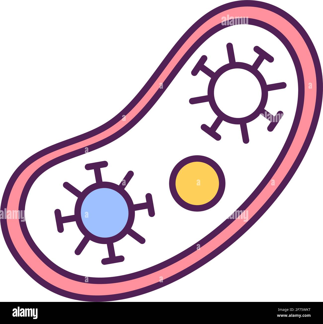 Bacteria RGB color icon Stock Vector