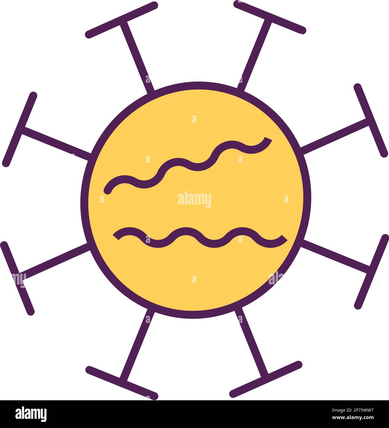 Stronger virus type RGB color icon Stock Vector