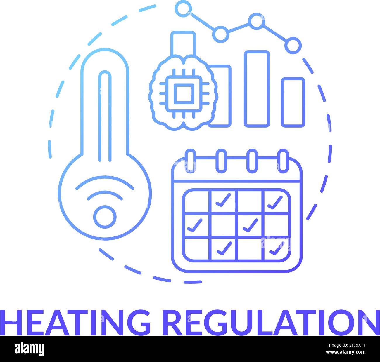 Heating regulation concept icon Stock Vector
