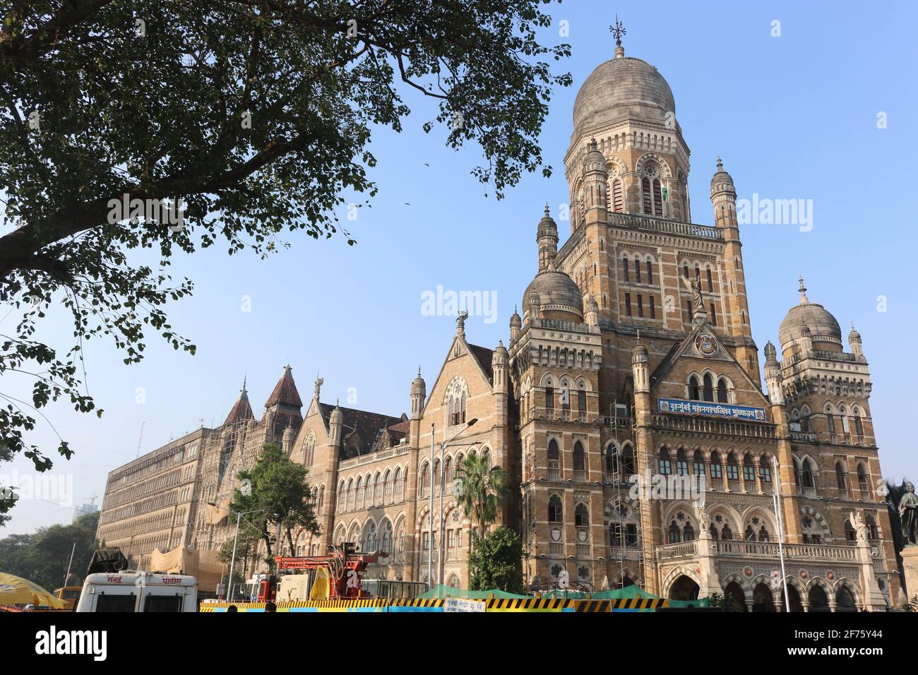 Municipal Corporation Building located in South Mumbai, Maharashtra, India is a Grade IIA heritage building. Stock Photo