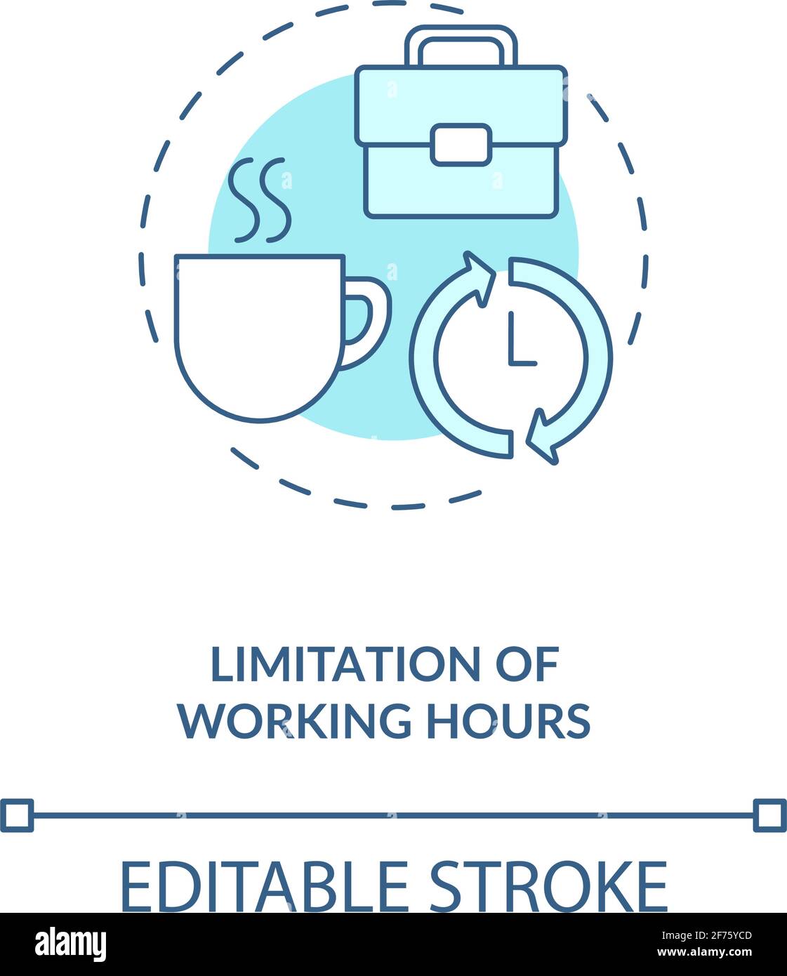 Limitation of working hours blue concept icon Stock Vector Image & Art