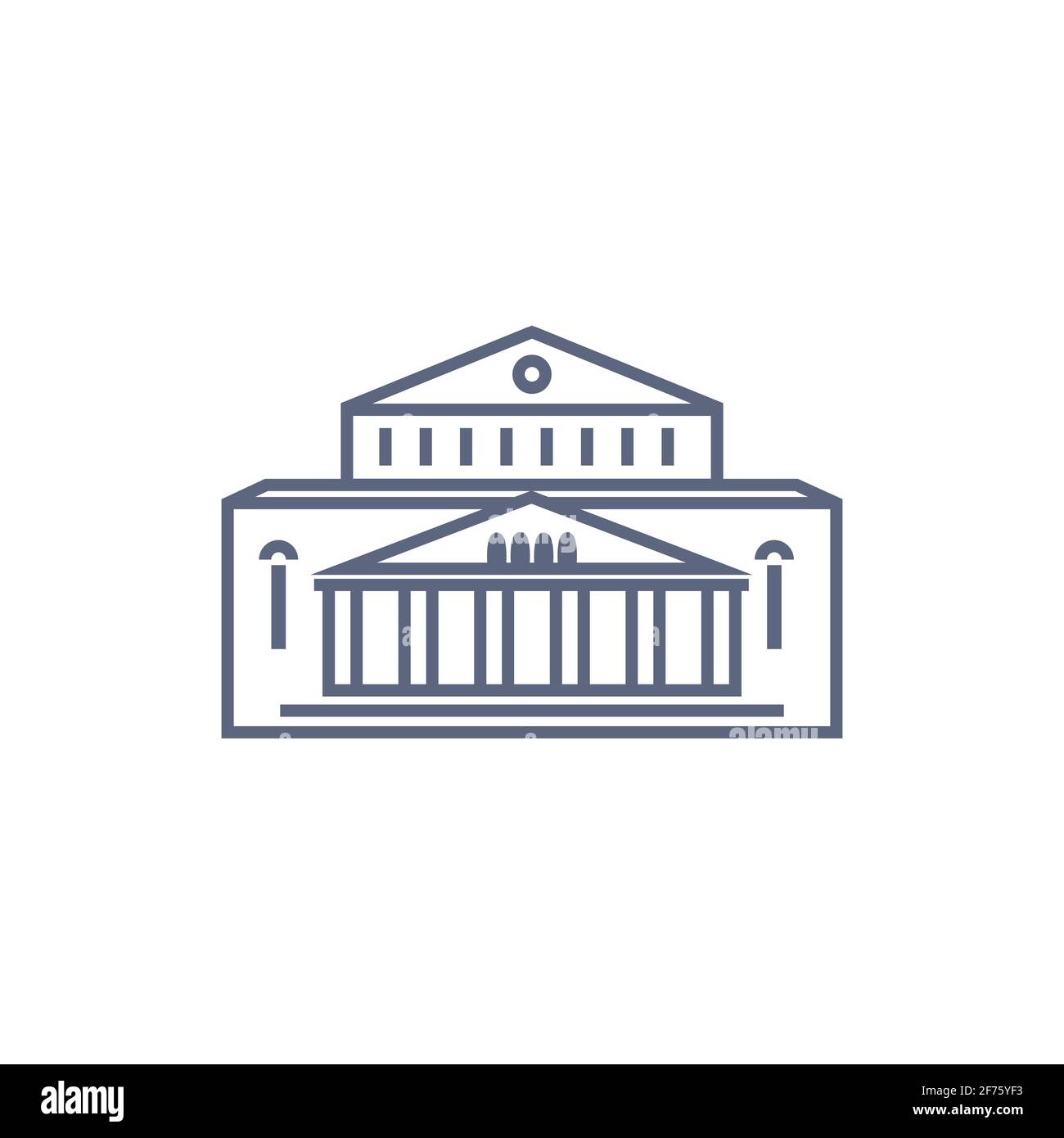 Museum vector icon - art museum or theatre simple pictogram in linear style on white background. Vector illustration Stock Vector