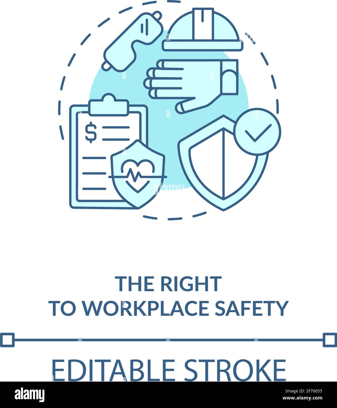 The right to workplace safety blue concept icon Stock Vector Image ...