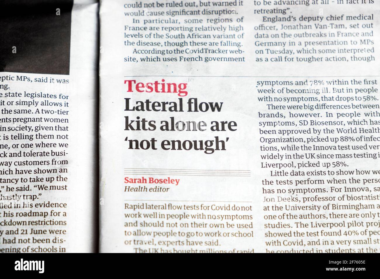 Coronavirus Covid 19 tests testing test "Lateral flow kits alone are