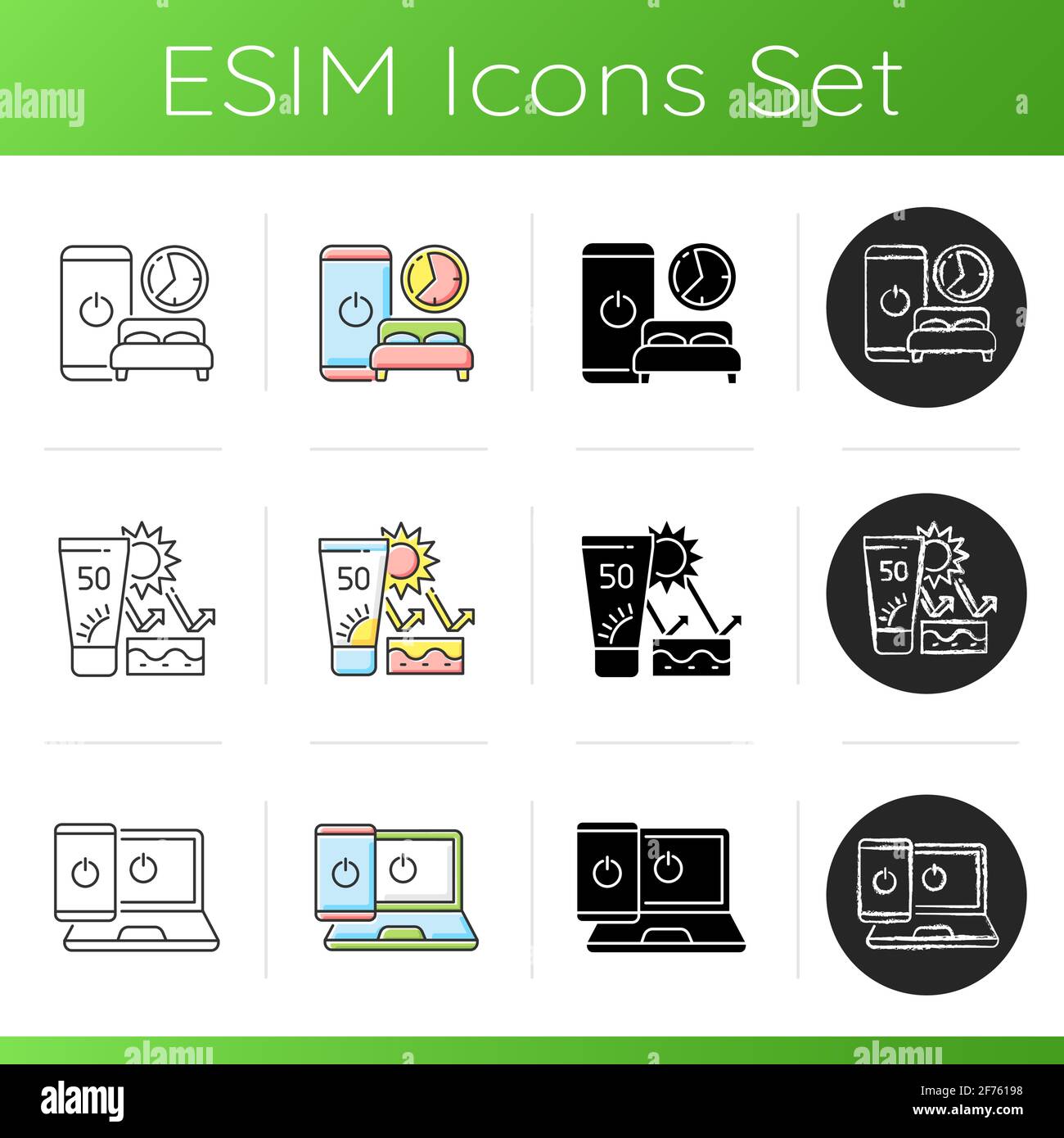 Healthy habits icons set Stock Vector Image & Art - Alamy