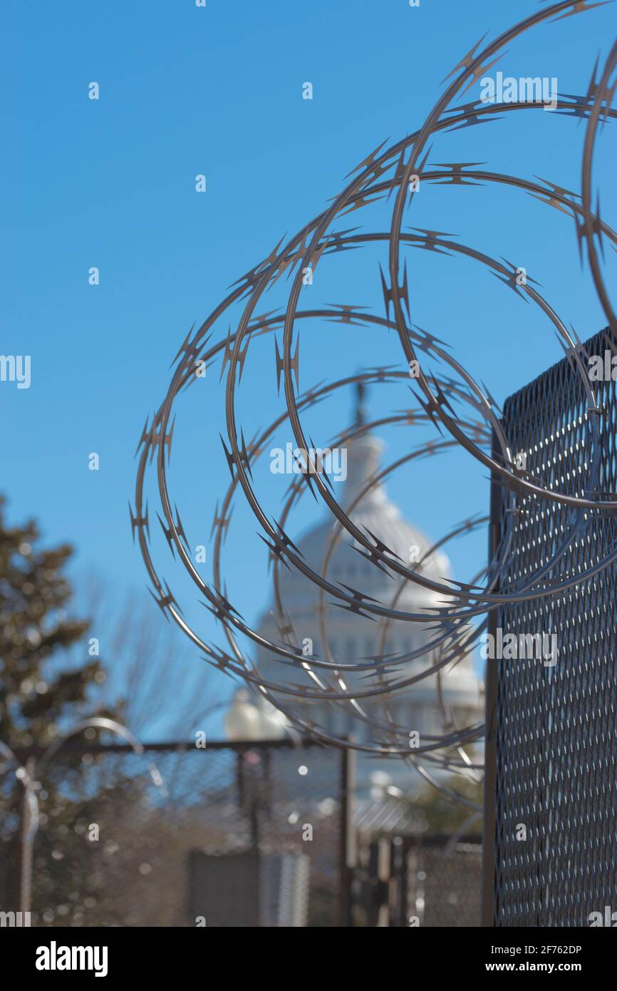 Capitol Razor Wire Federal budget 2021 hi-res stock photography and images - Alamy